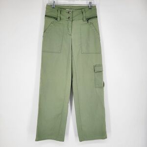 CAbi High Rise Wide Leg Cargo Pants Olive Green Size 0 Style 274